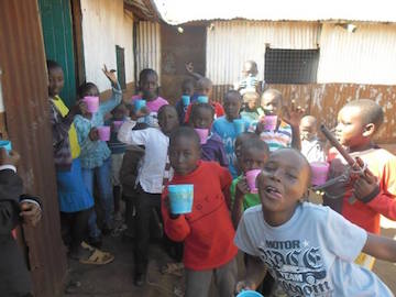 compassion students taking breakfast